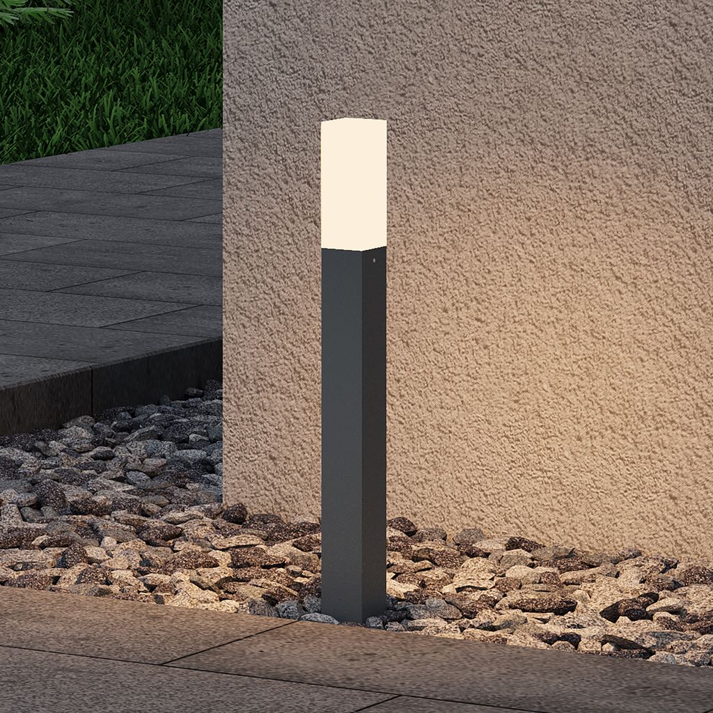 doporro Wegeleuchte Außen IP65 Gartenleuchte Mit Strom 40,6 cm Outdoor Stehlampe Für Terrasse Gartenweg Einfahrt Moderne Pollerleuchte Sandgrau d...