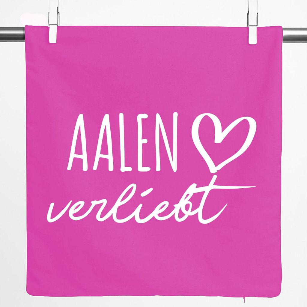 Huuraa Kissenbezug Aalen verliebt 40x40cm Fuchsia Baumwolle Dekokissenbezug Geschenkidee