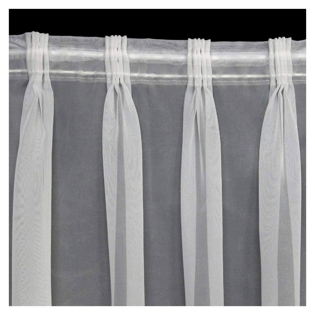 Maßgefertigte Voile Gardine in Weiß, halbtransparent, Größe wählbar (Höhe 80-295 cm, Breite 200-1200 cm), Variante 85 x 250 cm (Höhe x Breite)