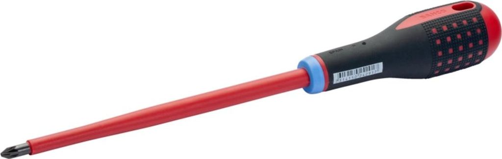 Bahco Banco ERGO Isolierter Schraubendreher für Pozidriv-Schrauben mit 3-Komponenten-Griff, VDE- PZ0 x 20 mm x 75 mm