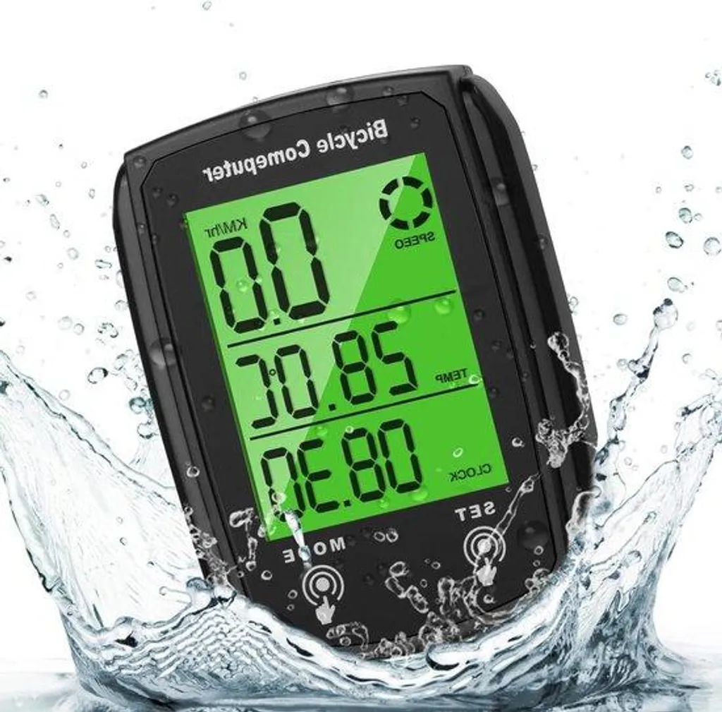 Compteur de vélo numérique étanche avec rétroéclairage LED et pile