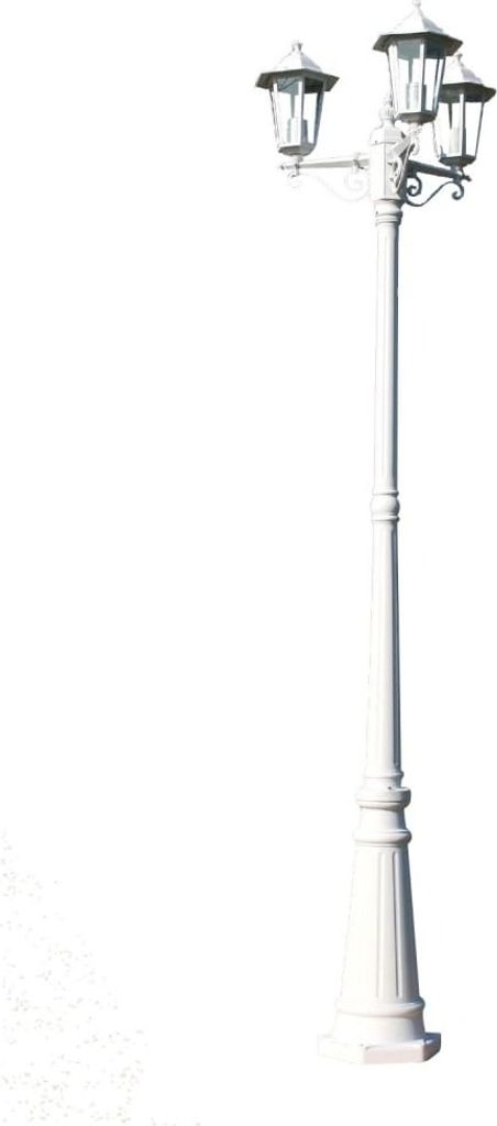 vidaXL Gartenlaterne 3-flammig 215 cm Weiß Aluminium Produktbild 4