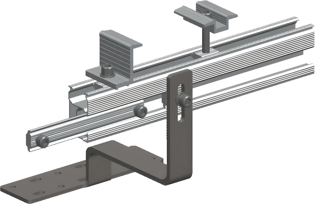 Ziegeldach Balkonkraftwerk Halterung für 2 Panele PV Modul Produktbild 7