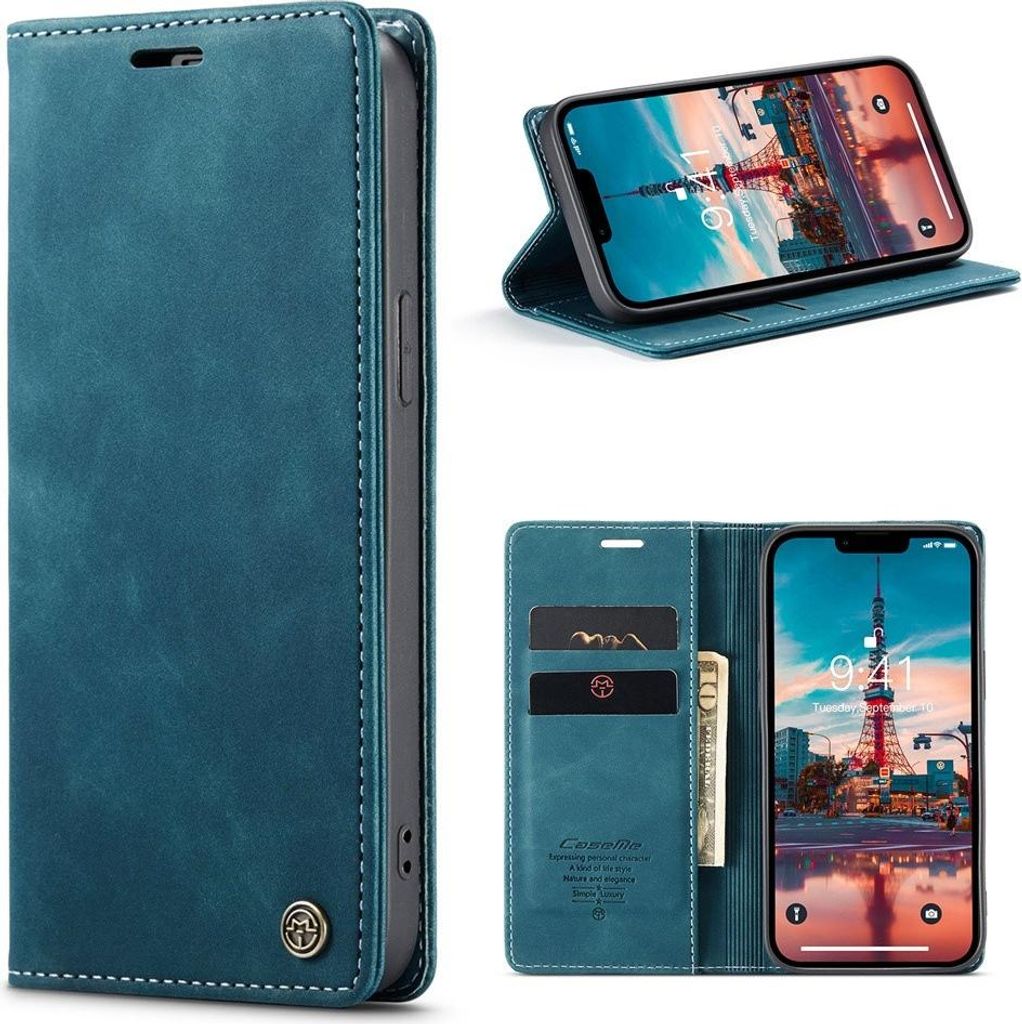 iPhone 15 Hülle - CaseMe 013 Klapphülle - Blau