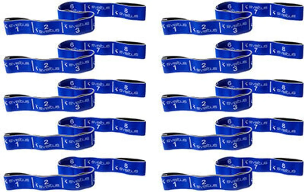 Pack de 10 Sveltus Elastiband Original Bleu 10kg pour Fitness et Gym