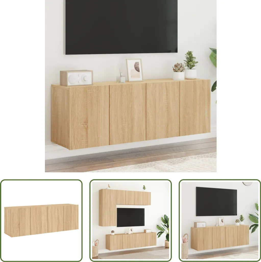 The Living Store Pareti TV 2 pezzi rovere Sonoma 60x30x41 cm