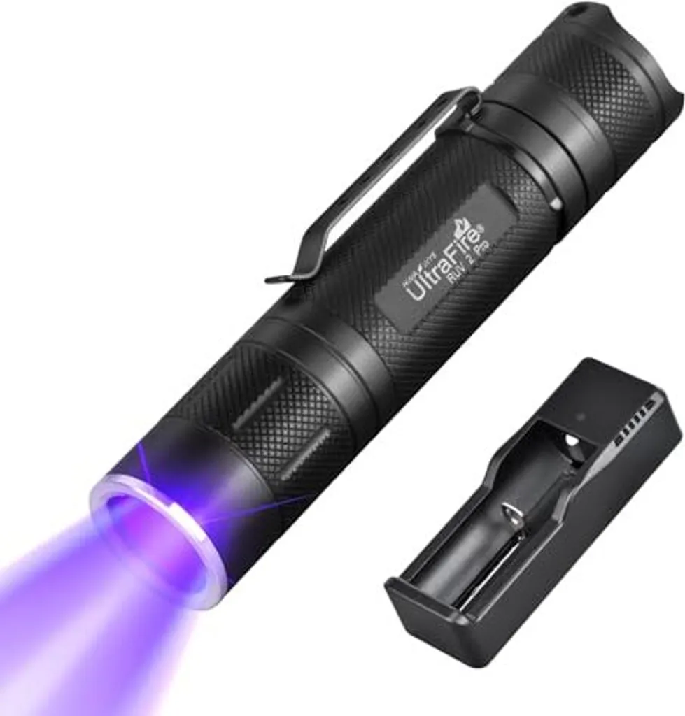 Torcia UV 365nm UltraFire per Minerali e Ambra: Luce Nera Potente