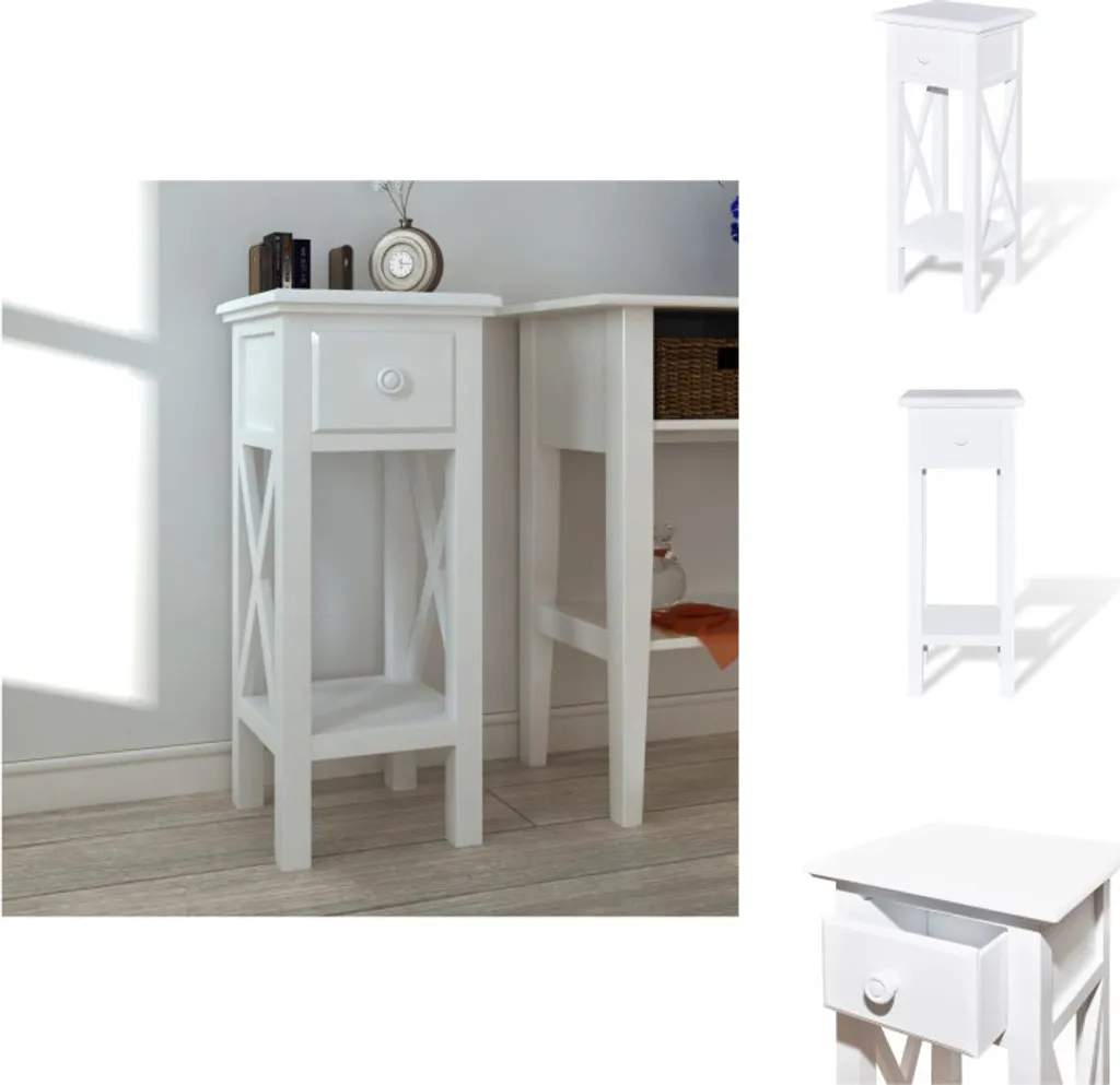 Arreda con vidaXL: Tavolino Bianco con Cassetto Chic per Soggiorno