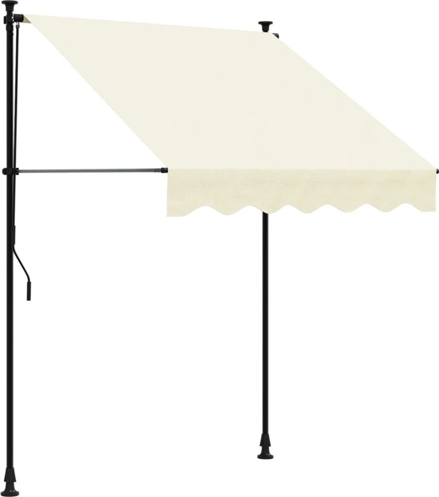 vidaXL Tenda da sole retrattile crema 150x150 cm in tessuto Immagine del prodotto 