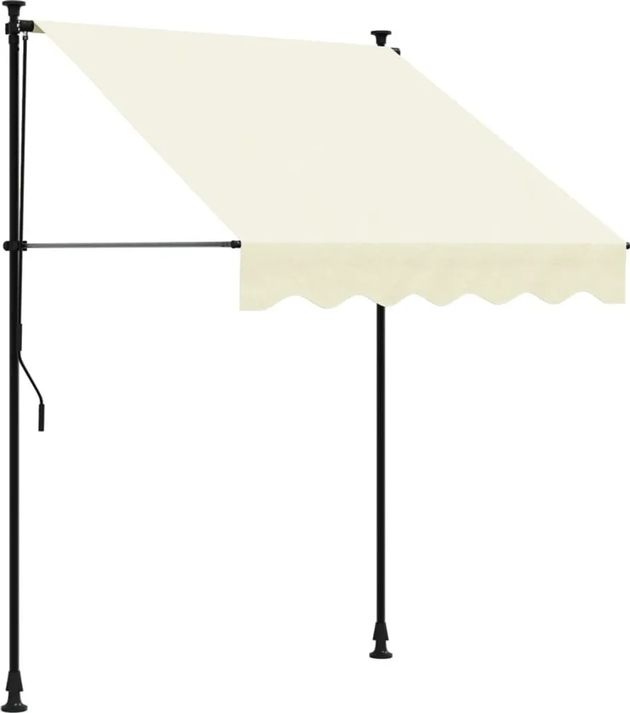 Tenda da sole retrattile crema 150x150 cm in tessuto e acciaio