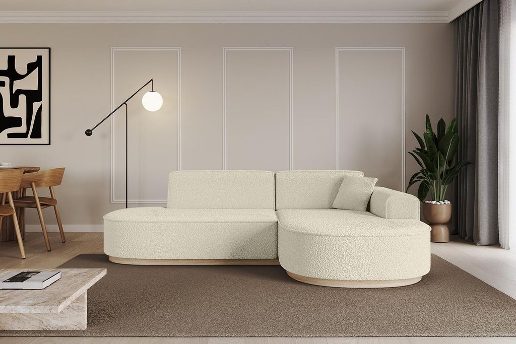 ALTDECOR Ecksofa in L-Form MARI-L1-v1 - 243x171x83 cm Beige - Corner Sofa Bett Eckcouch Couch Wohnlandschaft Cauchsofa