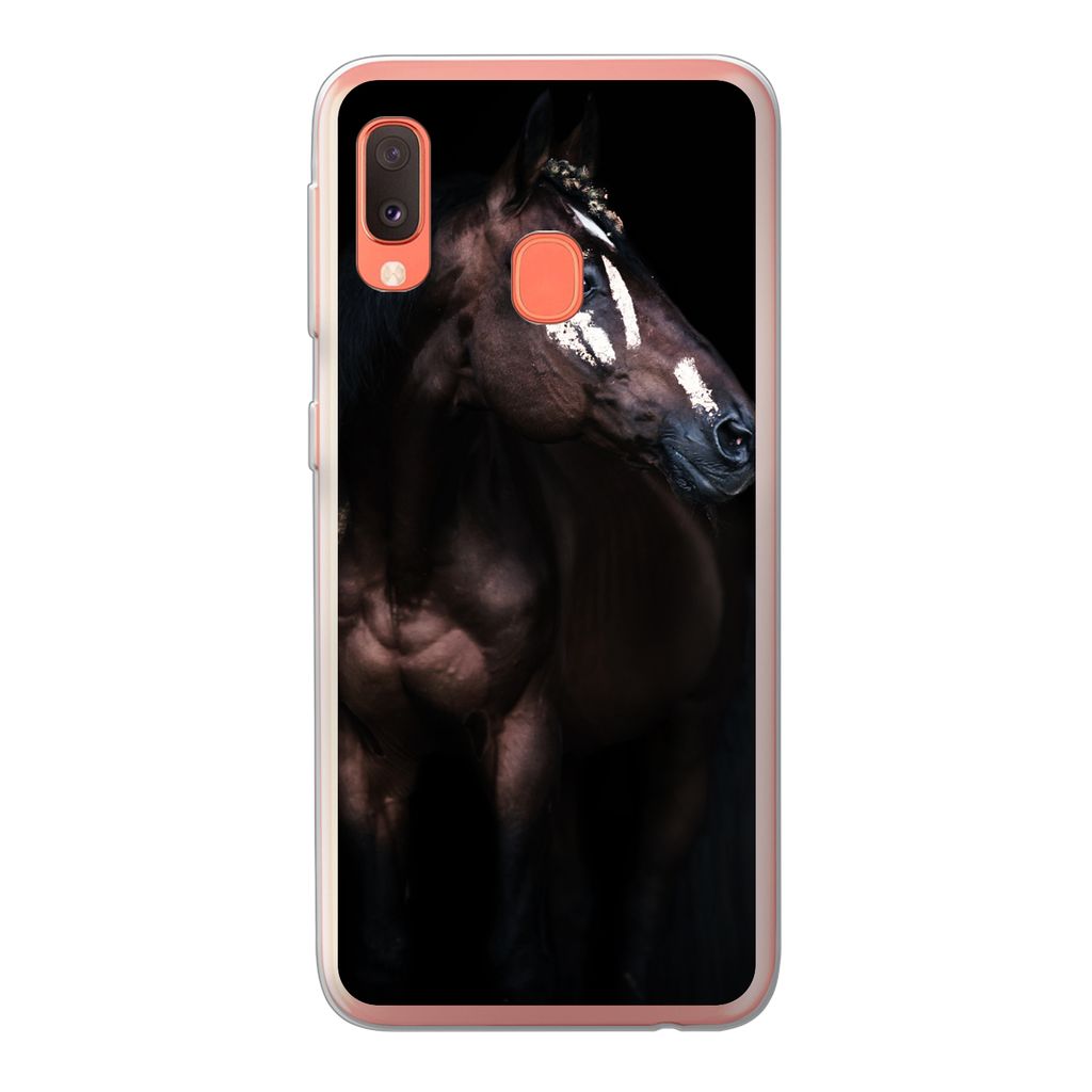 MuchoWow Handyhülle Schutzhülle Hülle für Samsung Galaxy A20e Pferd - Flecken - Licht Silikon Softcase Handy Hülle - Abdeckung