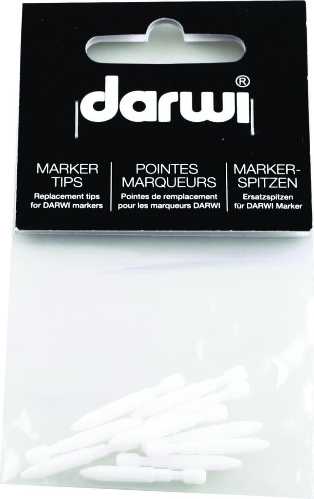 Darwi Replacement Tips For Acryl Opak Ersatzspitzen 1 mm White 10 Stück