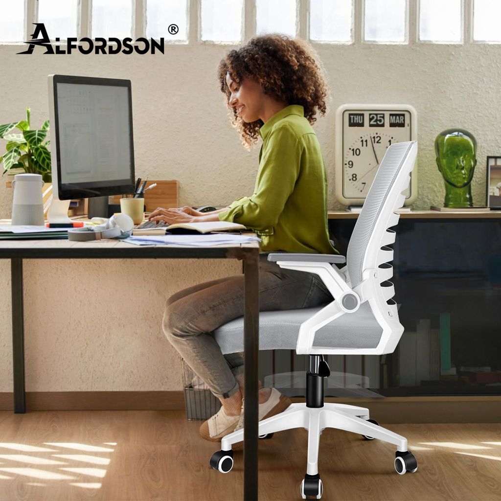 ALFORDSON Bürostuhl, Lendenstütze, Atmungsaktives Netz und Produktbild 