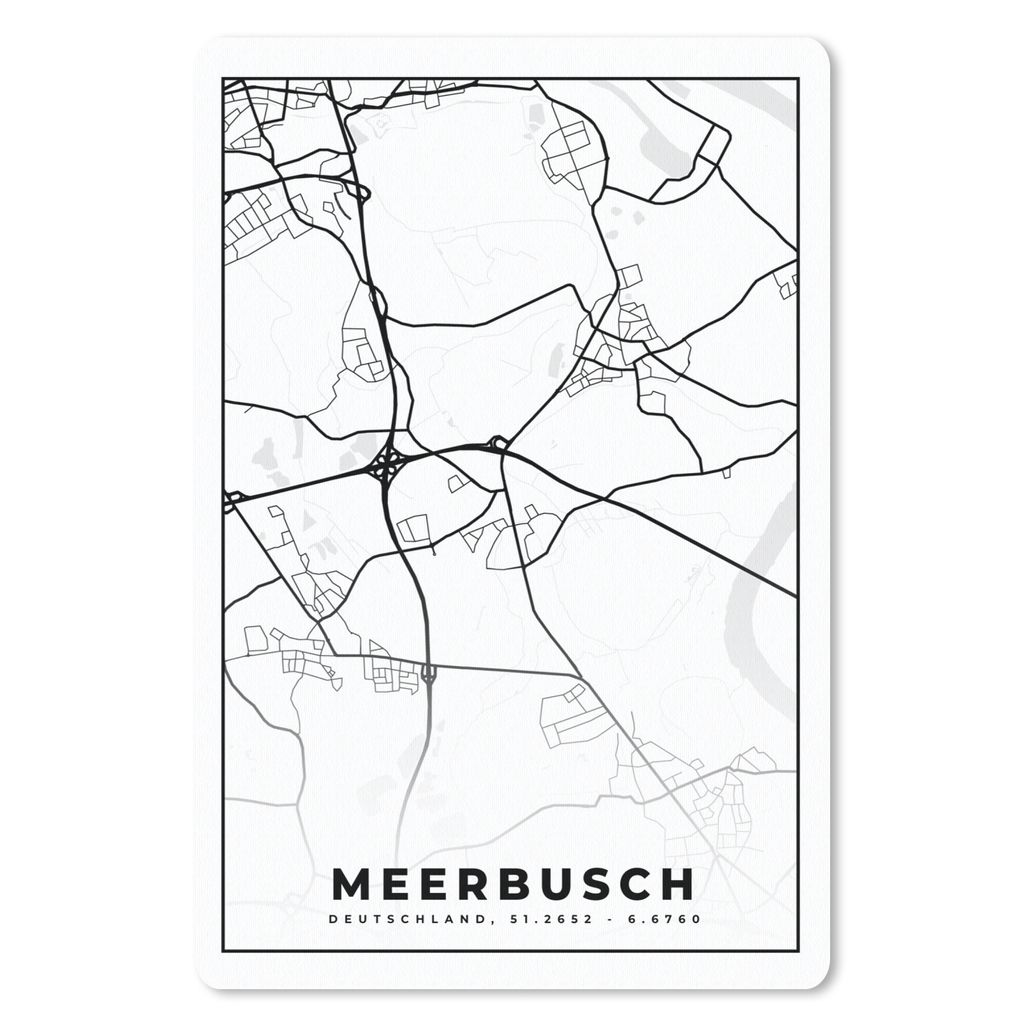 MuchoWow Mauspad Mousepad Meerbusch - Karte - Stadtplan 18x27 cm - Mousepads - Maus Mat - Pad - Mausunterlage