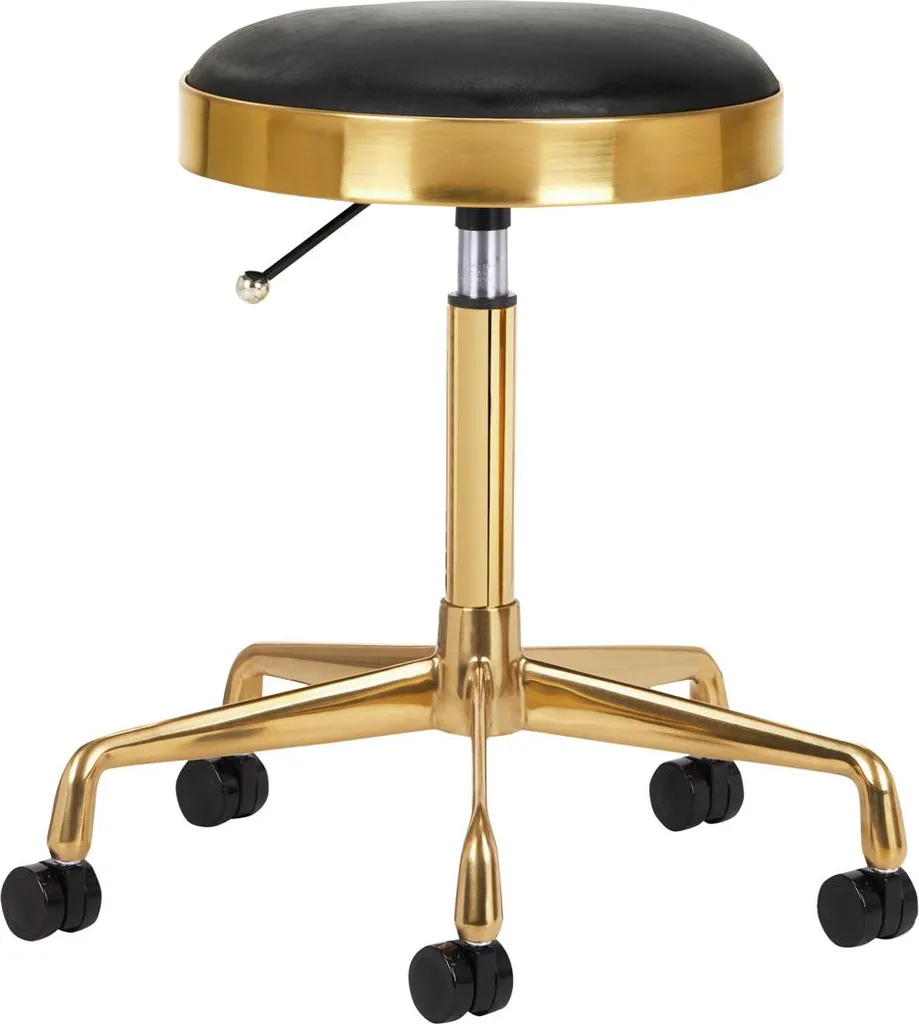 Sgabello Cosmetico H7 Oro Nero Professionale | Design Luxury per Centri Estetici