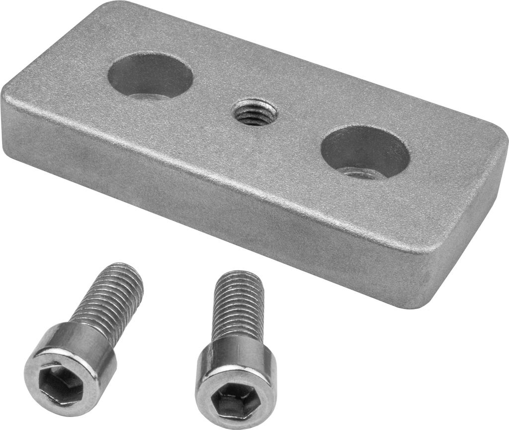 KLAK 40/80 - Adapter- & Fußplatte Aluprofil 4080, silbergrau – M8 ohne Stellfuß