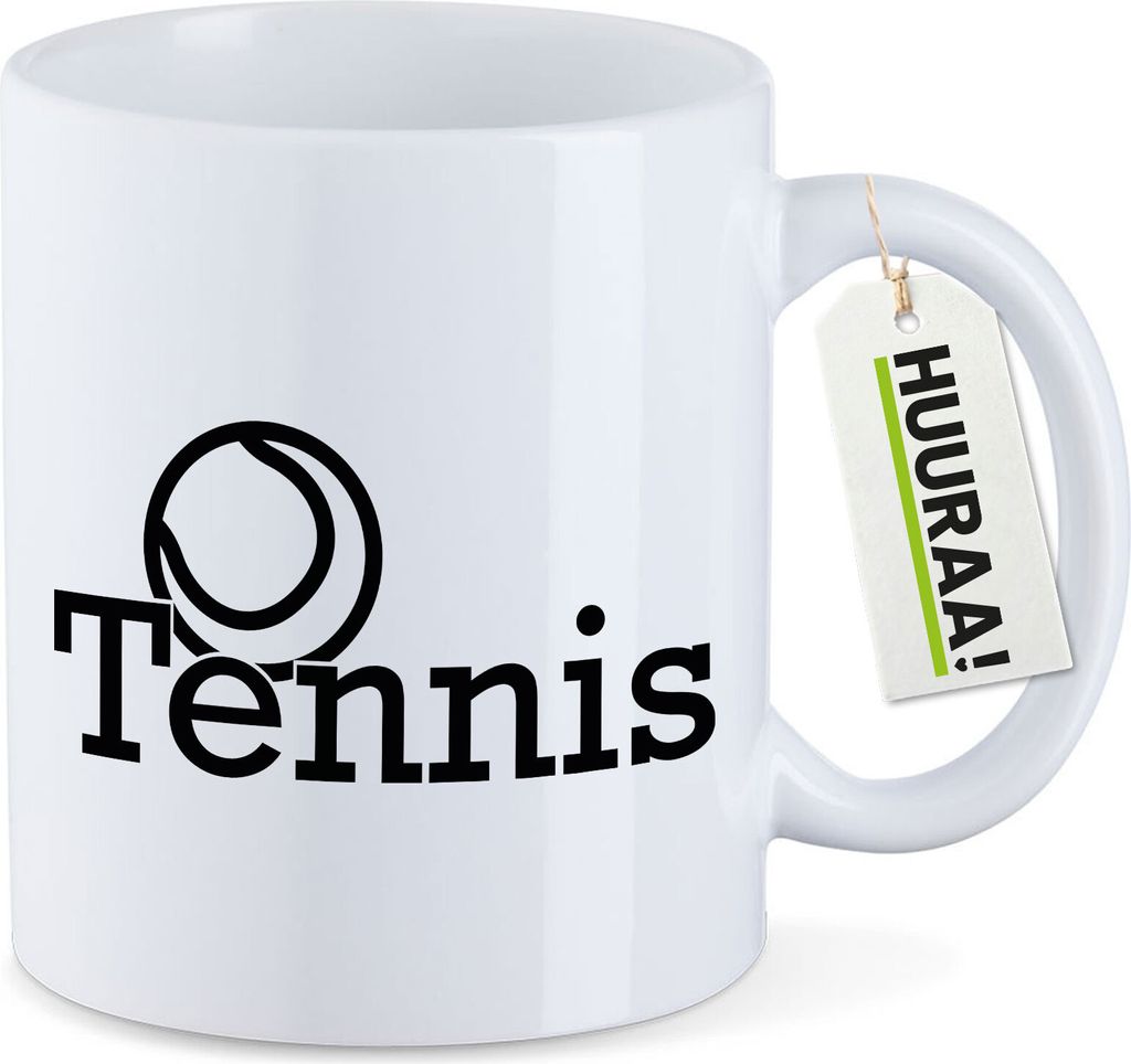 Huuraa Kaffeetasse Tennis Ball 330ml Weiß Keramik Kaffeebecher Geschenkidee