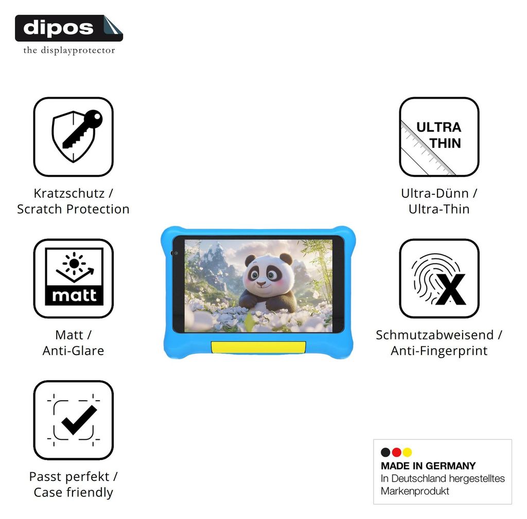 2x Schutzfolie für Vekoy TK707 matt Displayschutzfolie Folie Display Schutz dipos