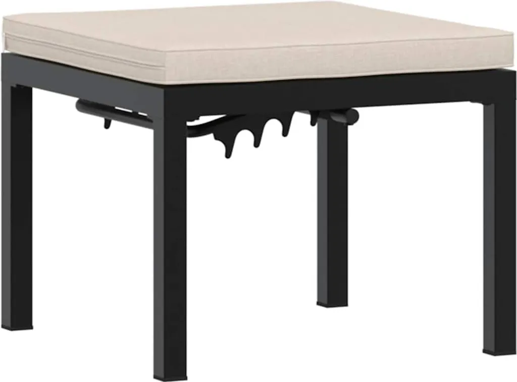 Tabouret de jardin vidaXL robuste en acier noir pour assise durable