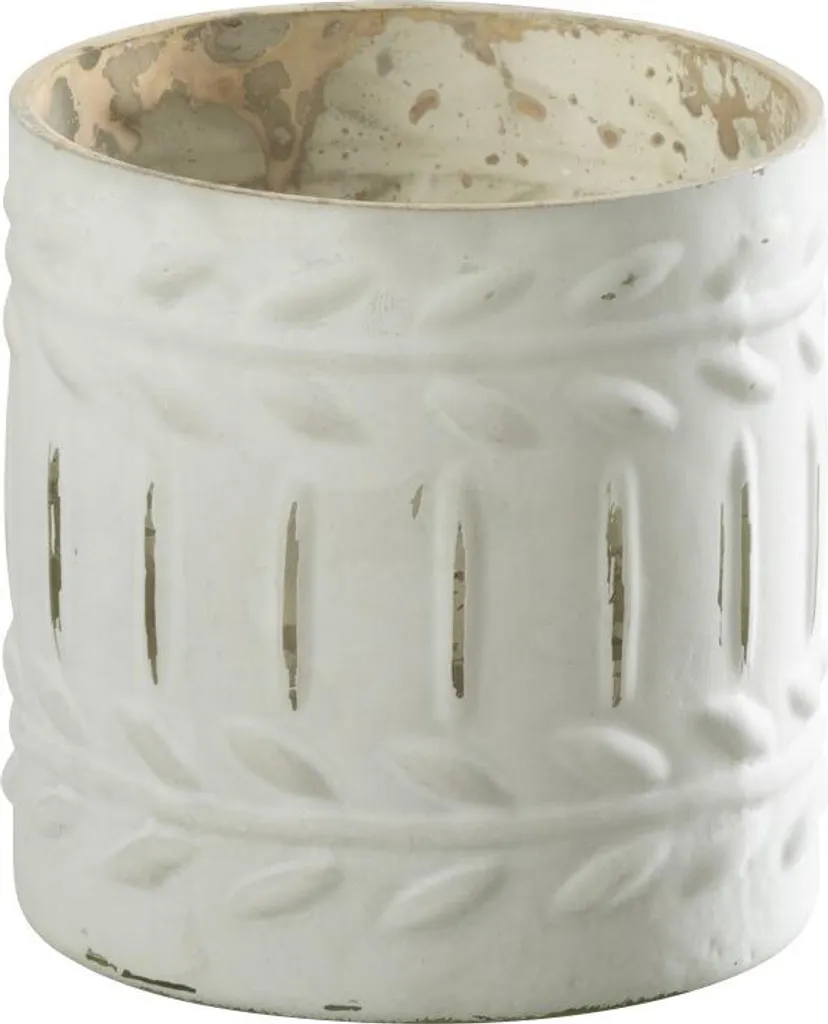 J-Line Bougeoir Ezy en Verre Blanc Taille S - Décoration Minimaliste