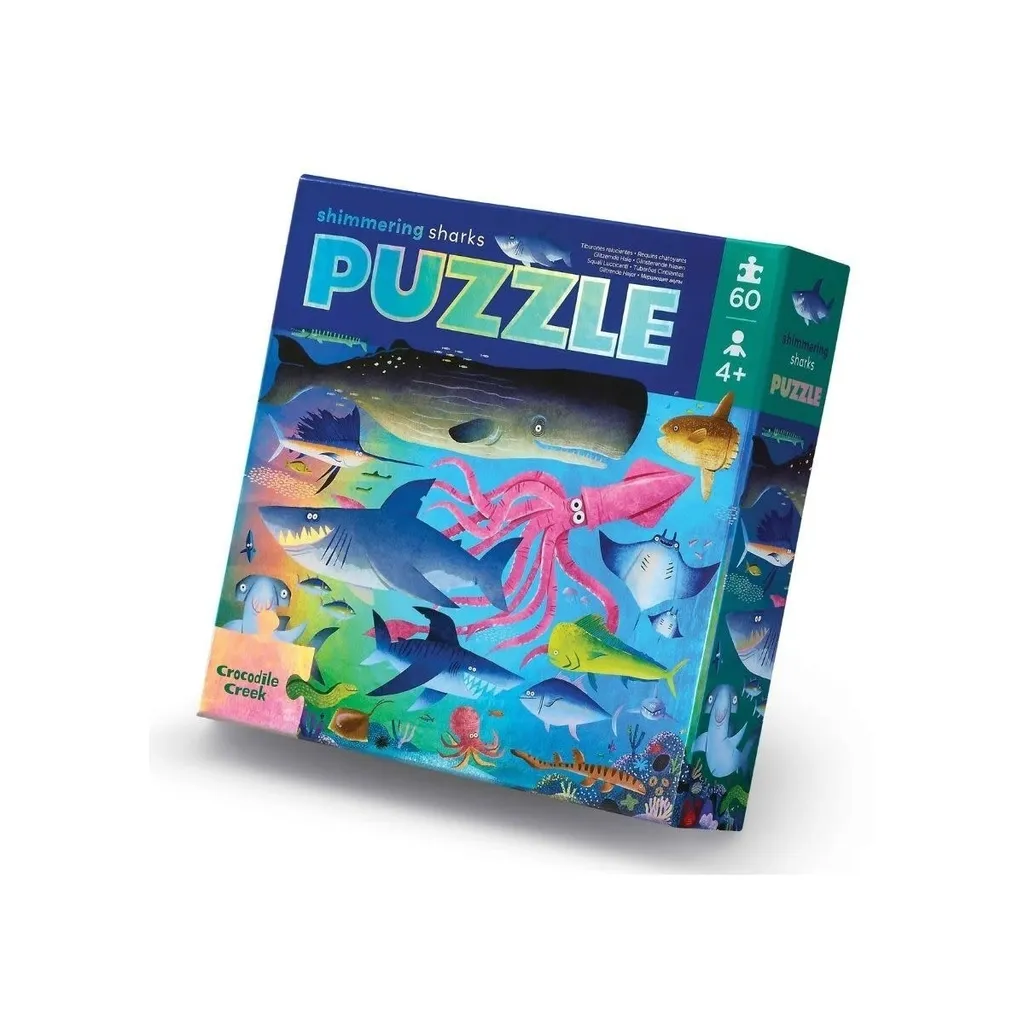 Puzzle Crocodile Creek Requins chatoyants de 60 pièces pour enfant