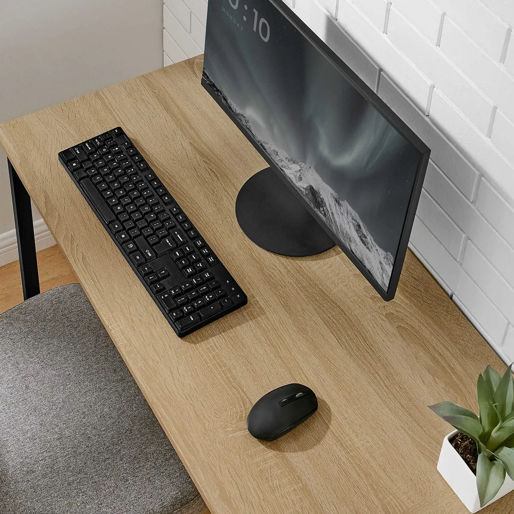 Bureau d'ordinateur double écran table d'angle 149 cm chêne Sonoma