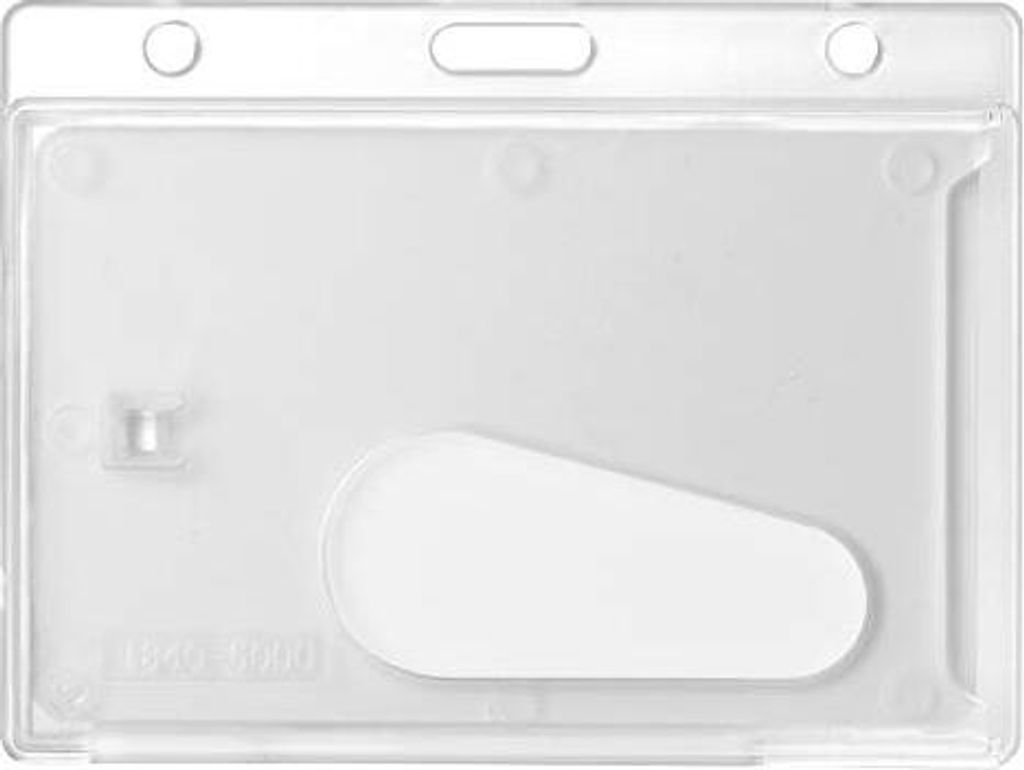 Karteo Ausweishülle Hartplastik transparent horizontal Kartenhalter Ausweise Schutz Daumenausschub