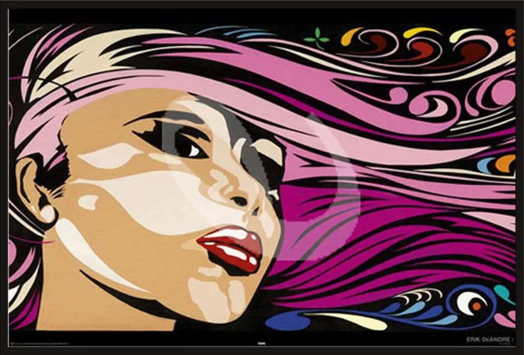 Affiche Hair protégée par cadre Shinsuke noir vitre acrylique 61x91