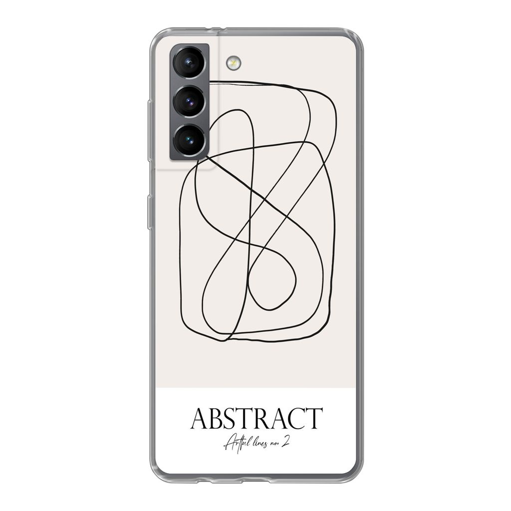 MuchoWow Handyhülle Schutzhülle Hülle für Samsung Galaxy S21 Kunst - Linienkunst - Abstrakt Silikon Softcase Handy Hülle - Softcase