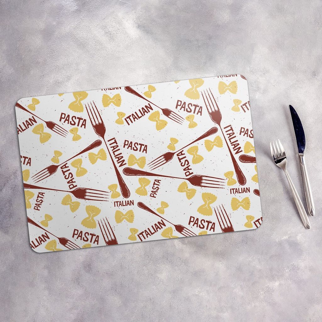 Tischset 6x45x30 cm + 6x10fi cm Platzset Tischmatte Platzmatte Untersetzer - traditionelle Nudeln