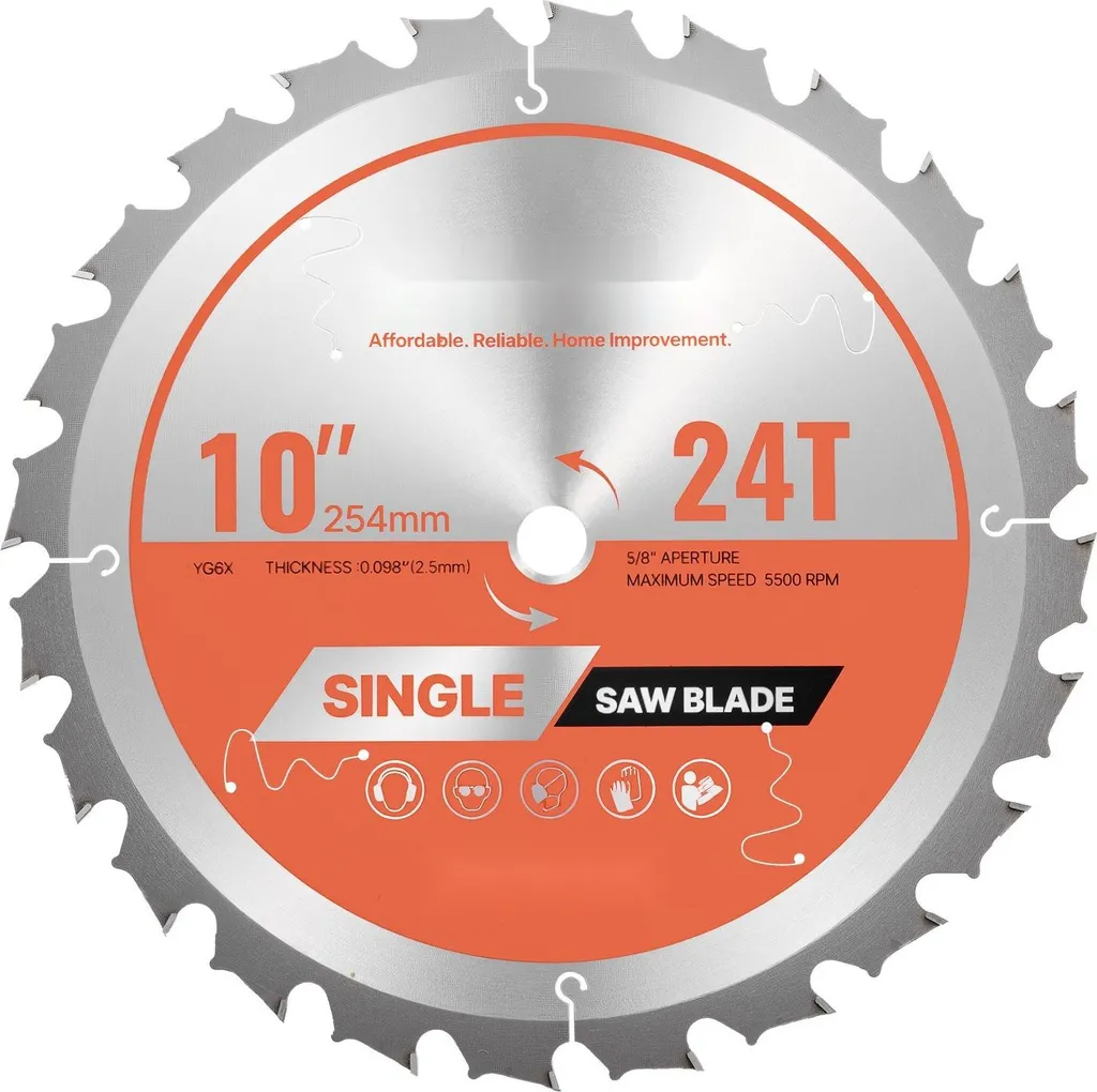 Lame de scie 254 mm anti-chauffe pour couper proprement le bois et OSB