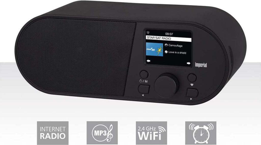 i105 WLAN-Internetradio mit 2,4-Zoll-Farbdisplay Schwarz Produktbild 