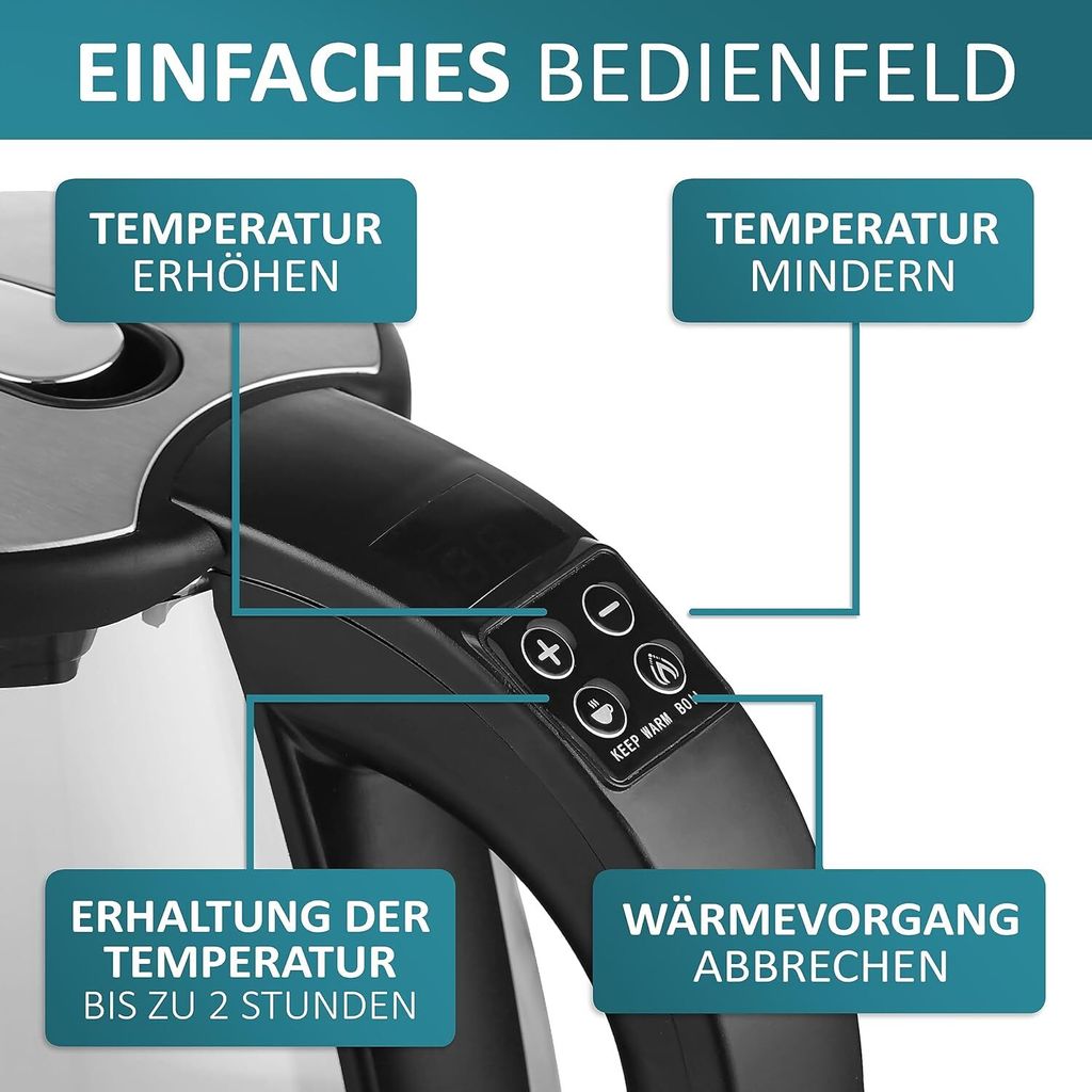Skleněná konvice Ecosa s nastavením teploty | 40 °C - 100 Obrázek produktu 9