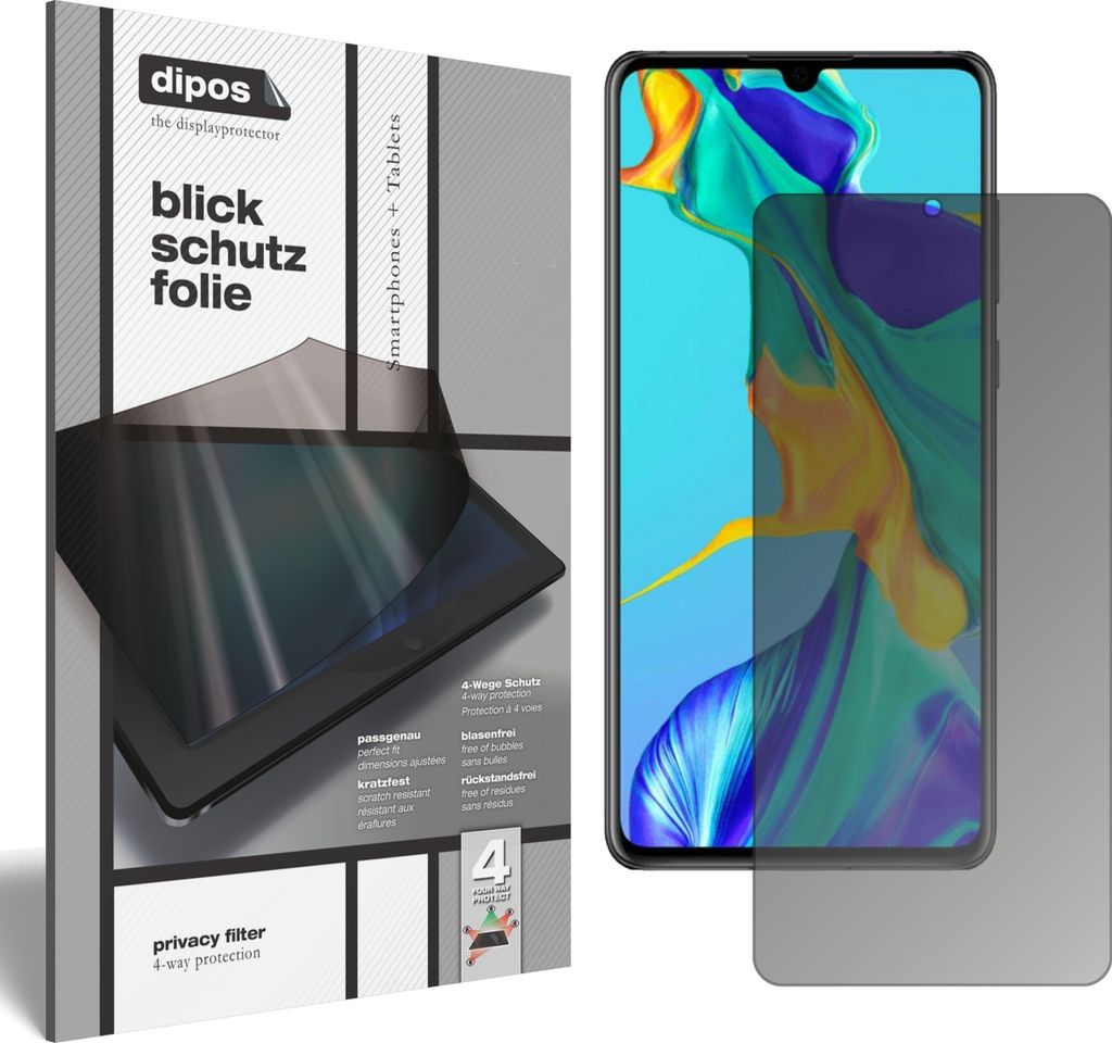 Huawei P30 Blickschutzfolie matt Schutzfolie Folie Display Schutz dipos