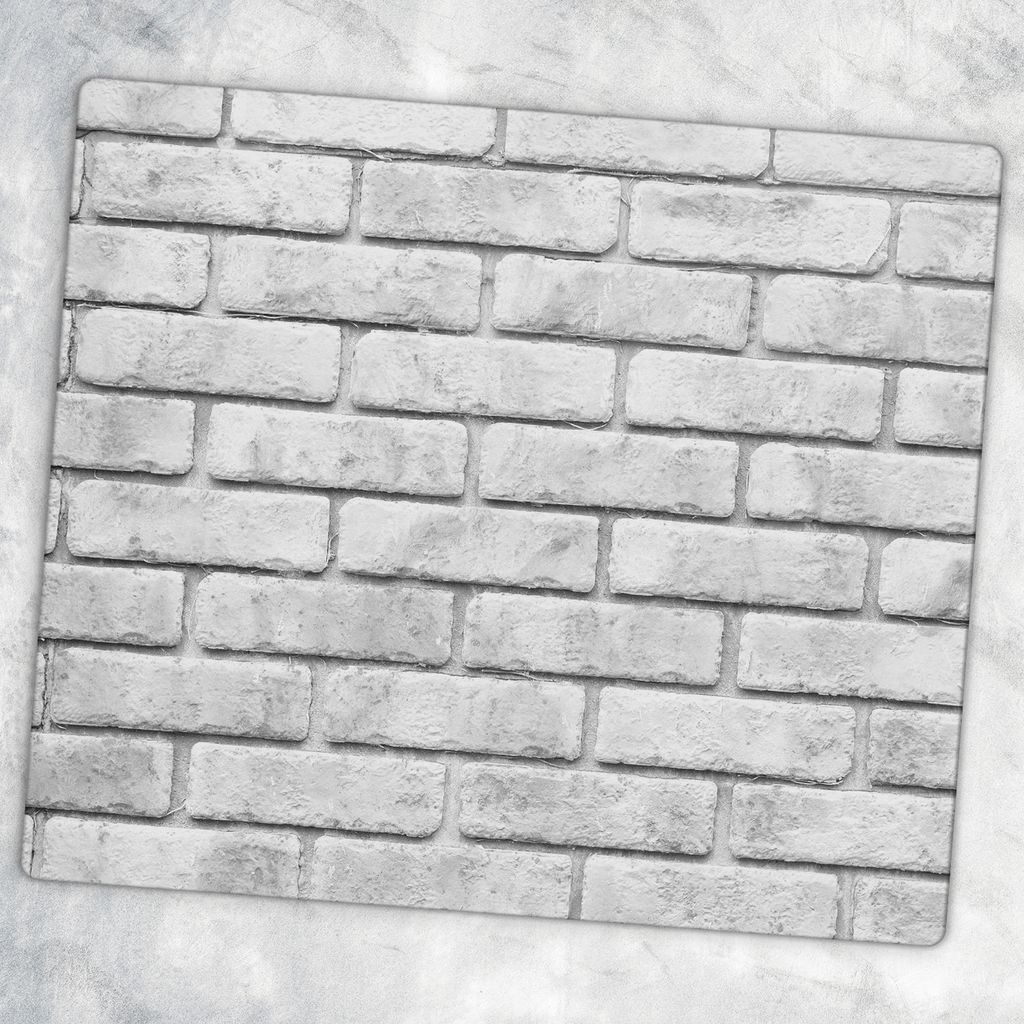 Glas-Herdabdeckplatten Glaskeramikkochfeld-Abdeckung Spritzschutz Glas 60 cm x 52 cm - Weißer Ziegel