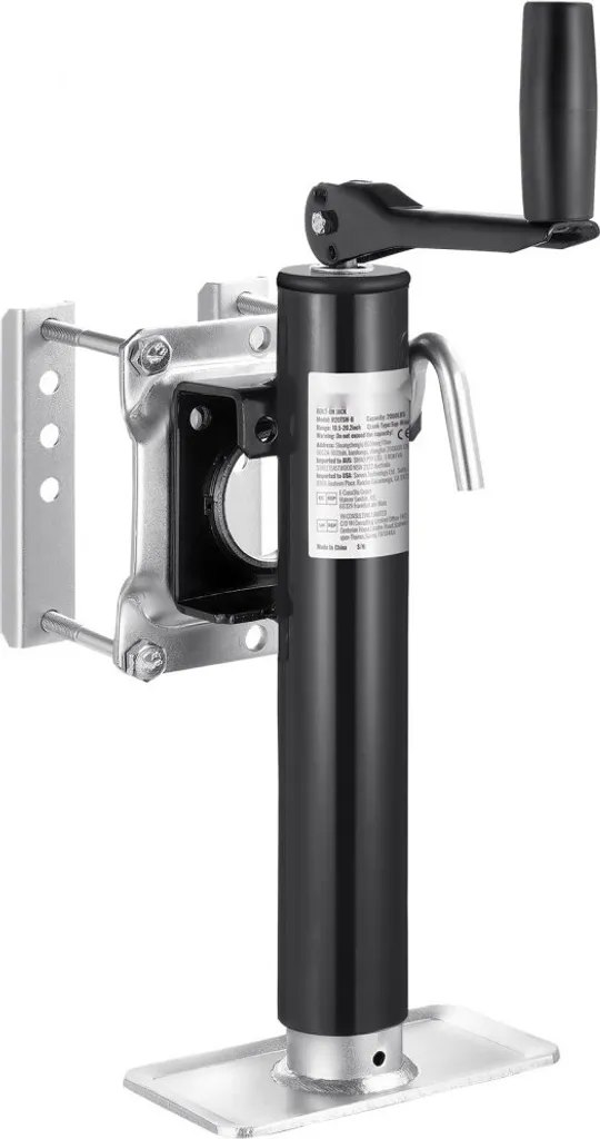 Cric de remorque 907 kg avec béquille d'extension réglable 265-515 mm