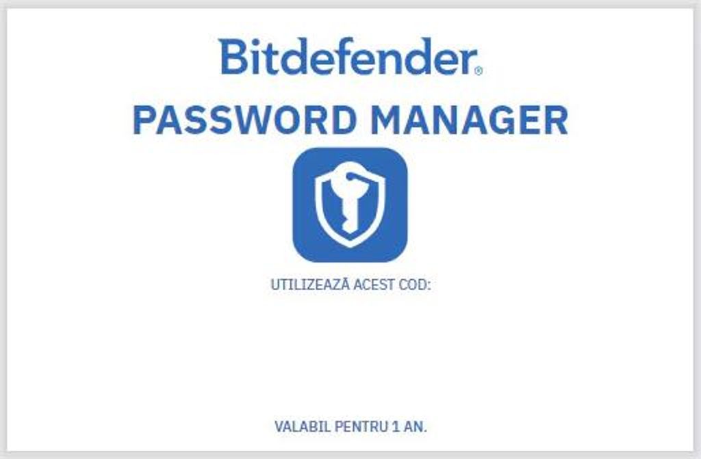 Bitdefender Passwortmanager für iOS und Android, 1 Jahr, 1 Konto, Scratch-Karte
