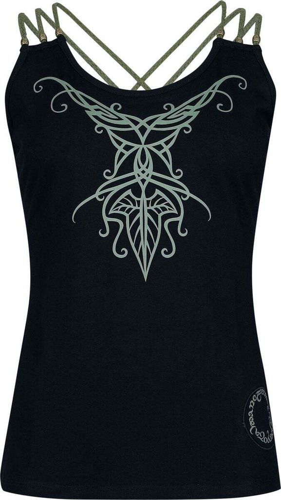 Der Herr der Ringe Top Damen Mirkwood Elven Collection - Elbenblatt schwarz L