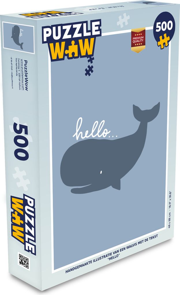 MuchoWow Puzzle 500 Teile Zitate - Walfisch - Hallo... - Illustration - Kinder - Denken - Spiel - Toy