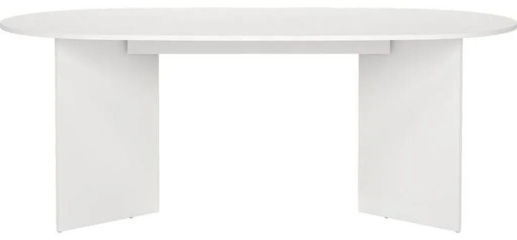 Table à manger ovale FAMILY blanc mat 6 personnes - 200 x 100 cm