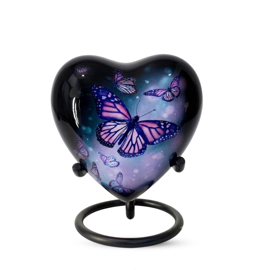 Einzigartige Mini-Urne 100 ml Schmetterling – Kunstvolle Deko-Urne für Asche – Andenken-Urne für Menschen & Haustiere