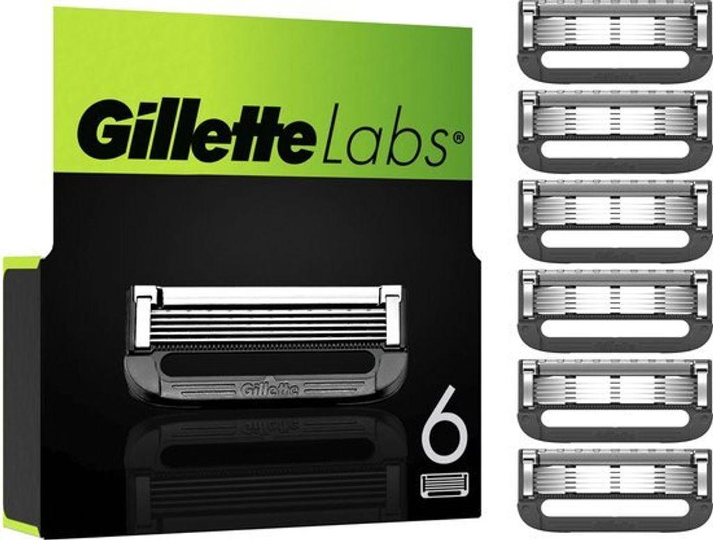 Gillette Nachfüllklingen für GilletteLabs - Peeling Bar und beheizter Rasierer - 6 Rasierklingen