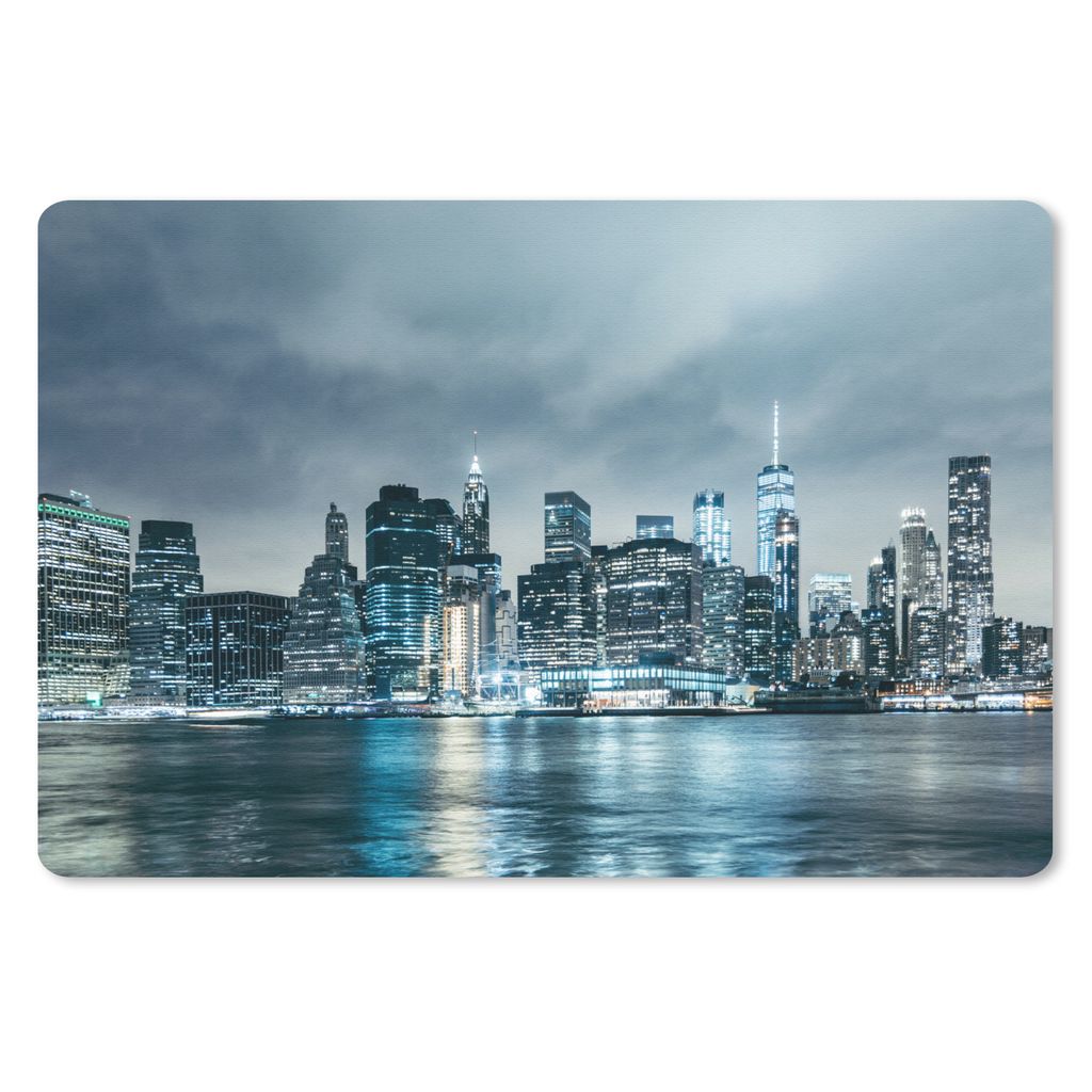 MuchoWow Mauspad Mousepad New York - Skyline - Winter 27x18 cm - Mousepads - Maus Mat - Pad - Mausunterlage - Büroartikel - Desk Matten