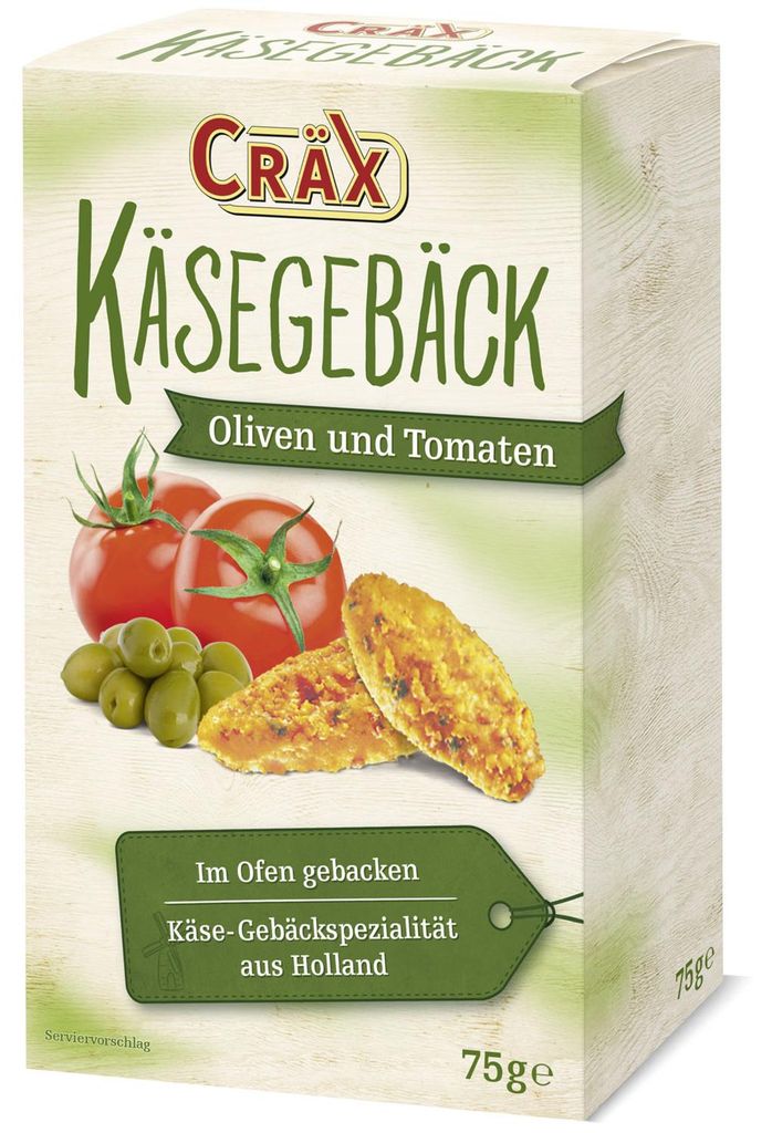 Cräx Käsegebäck Oliven und Tomaten 75g Produktbild 