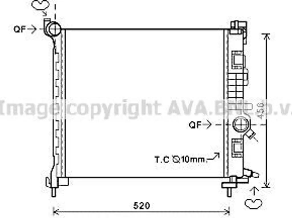 Radiateur de refroidissement moteur pour Meriva B S10 compatible OE 1300308