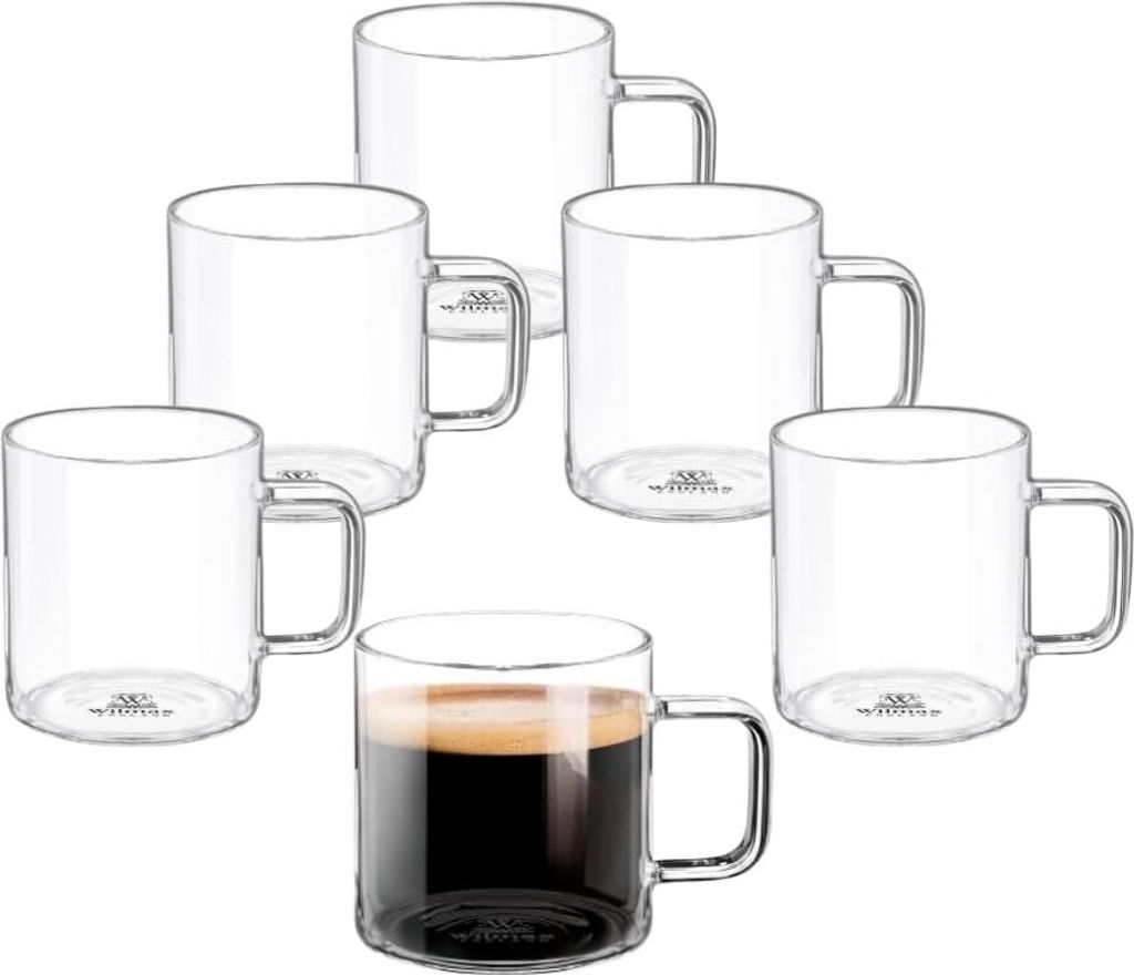 Tazza in vetro Wilmax da 100 ml in vetro borosilicato, set Immagine del prodotto 
