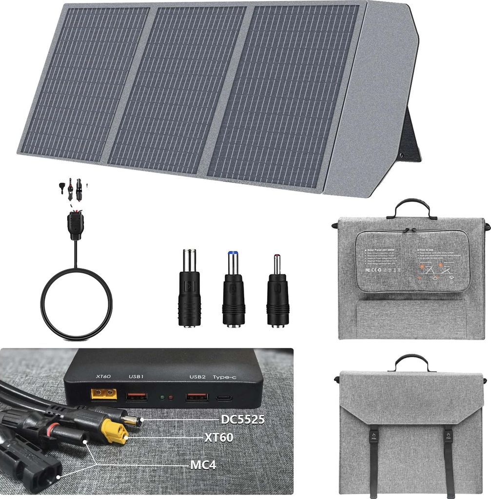 Solarpanel, 200W Leistung, tragbares und faltbares Design, SP100-NEU