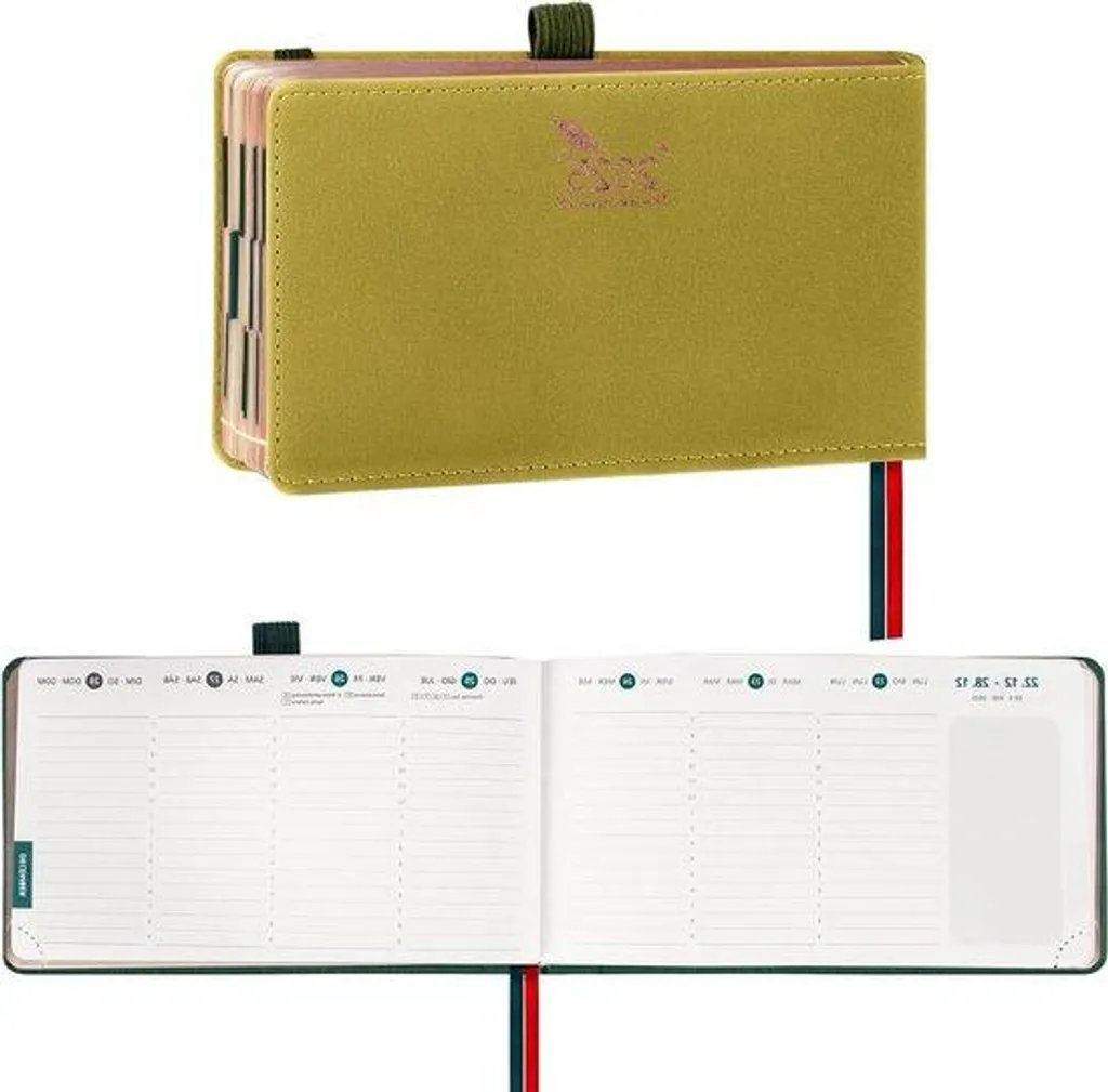 Agenda de poche 2025 hebdomadaire rose 9x16,5 cm pour sac et voyage