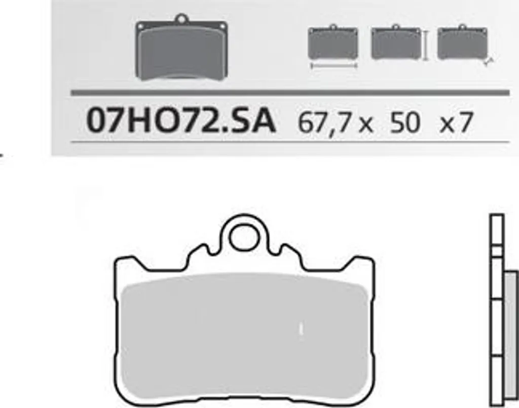 Plaquettes de frein moto Brembo Sinter 07HO72SA frittées pour route